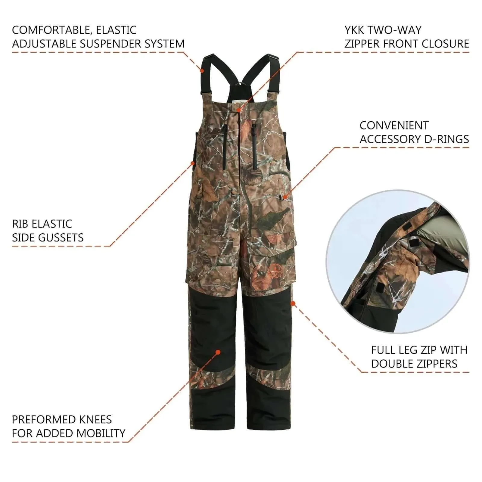 Bassdash Splice Men’s Insulated Waterproof Fishing Hunting Bibs