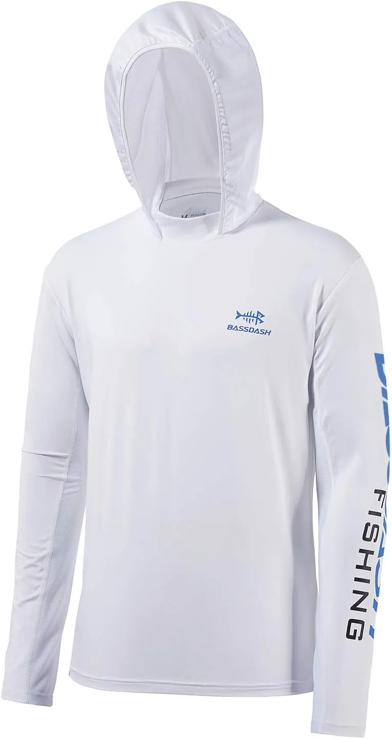 BASSDASH UPF 50  Men??s UV Sun Protection Long Sleeve Performance Fishing Hoodie Hooded Shirts