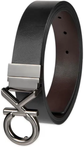Calvin Klein Men's Two-in-one Reversible Rotative Buckle Casual Dress Belt