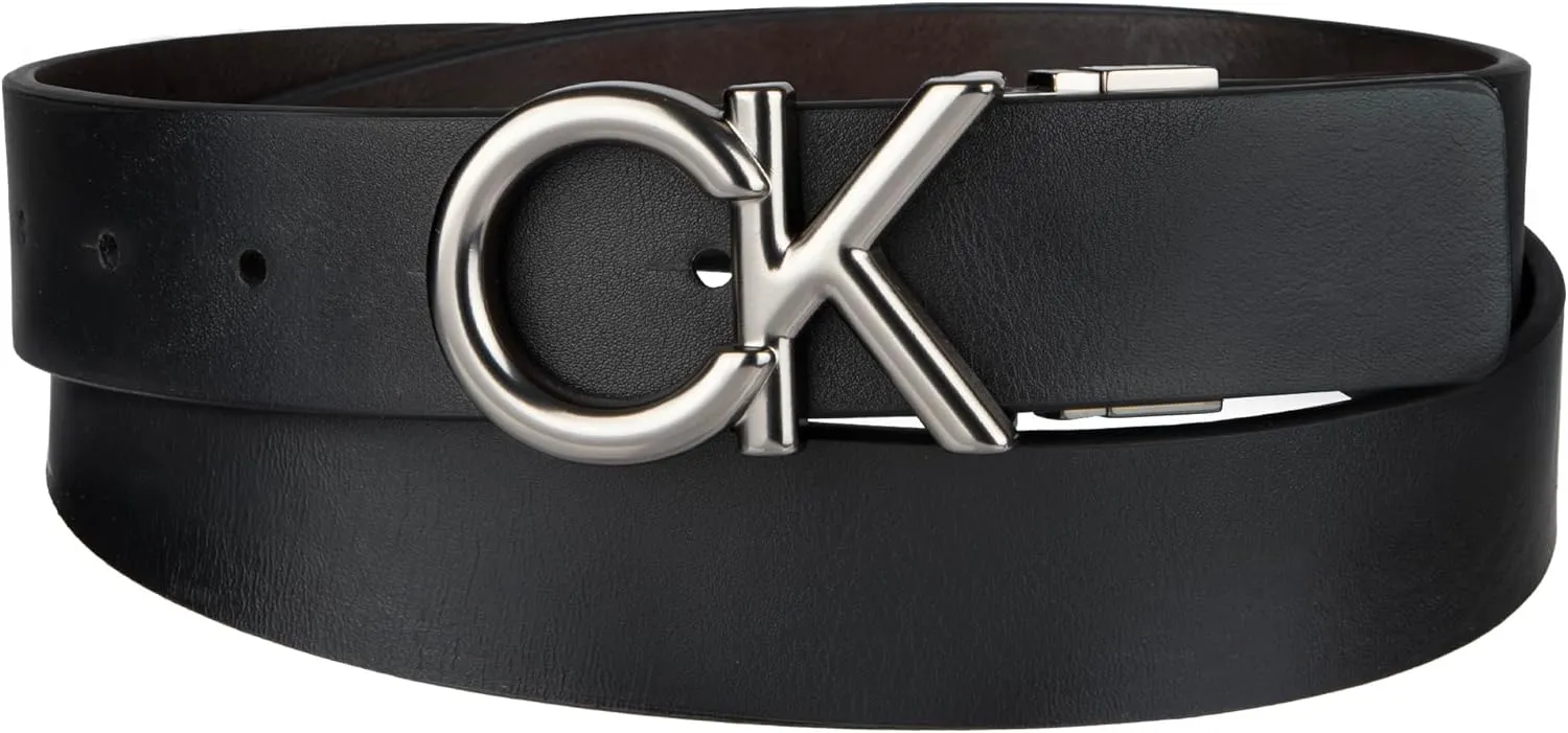 Calvin Klein Men's Two-in-one Reversible Rotative Buckle Casual Dress Belt