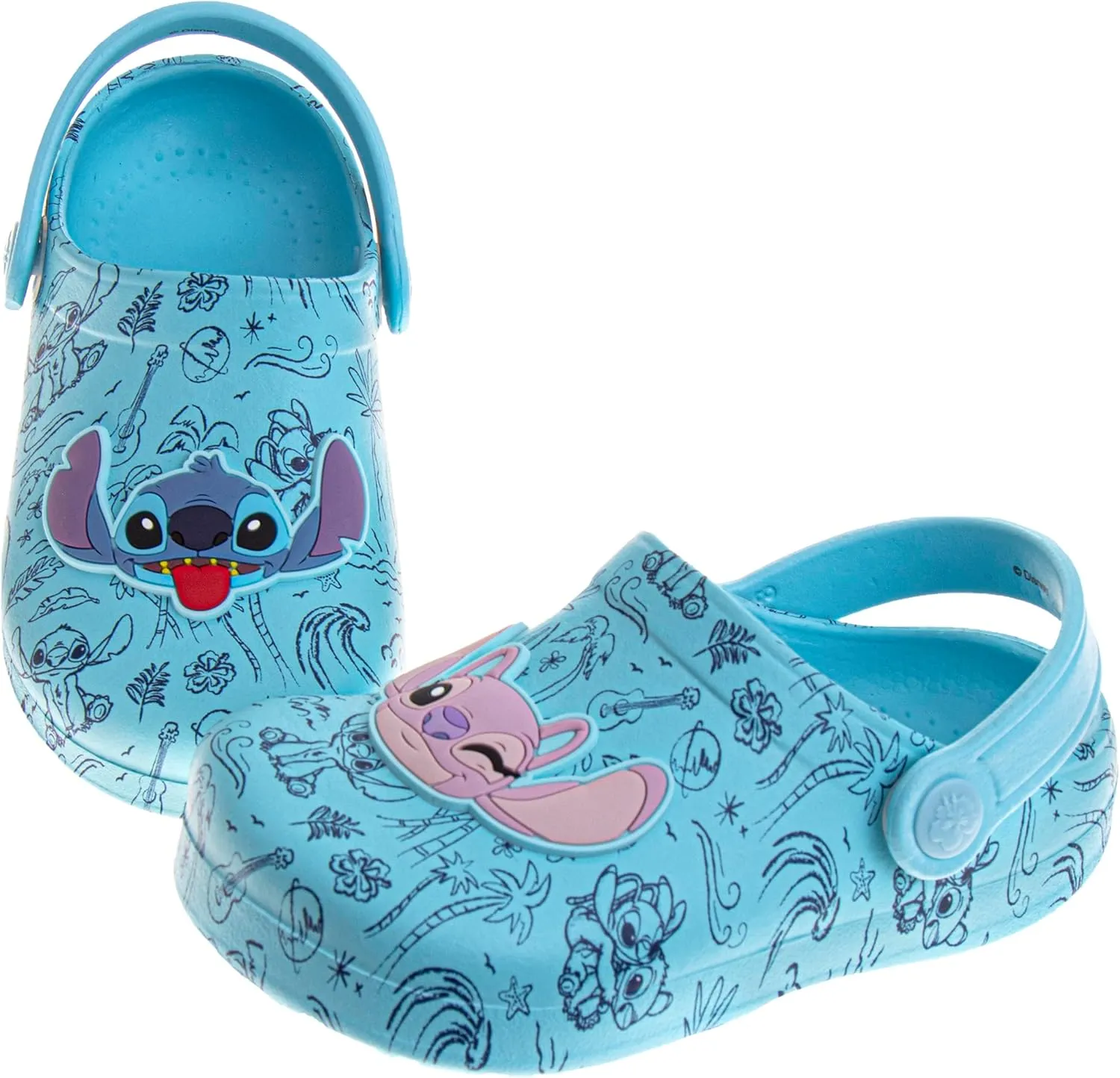 Disney Characters Clog Sandal Waterproof Slip-On Slides for Girls Stitch Frozen Minnie Mouse Closed Toe Clogs (Sizes: 5-10 Toddlers / 11-12 Little Kids)