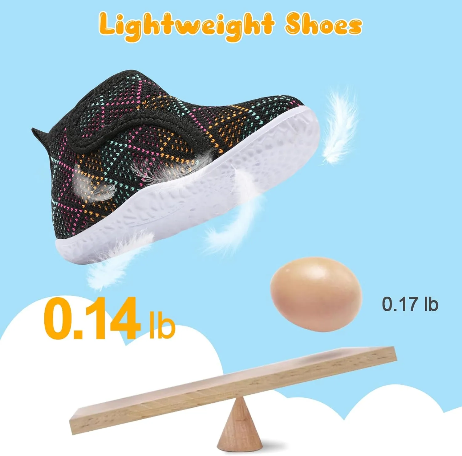 FEETCITY Lightweight Baby Sock Shoes Baby Walking Shoes Boys Girls Infant High-Top Shoe 12-18 Months