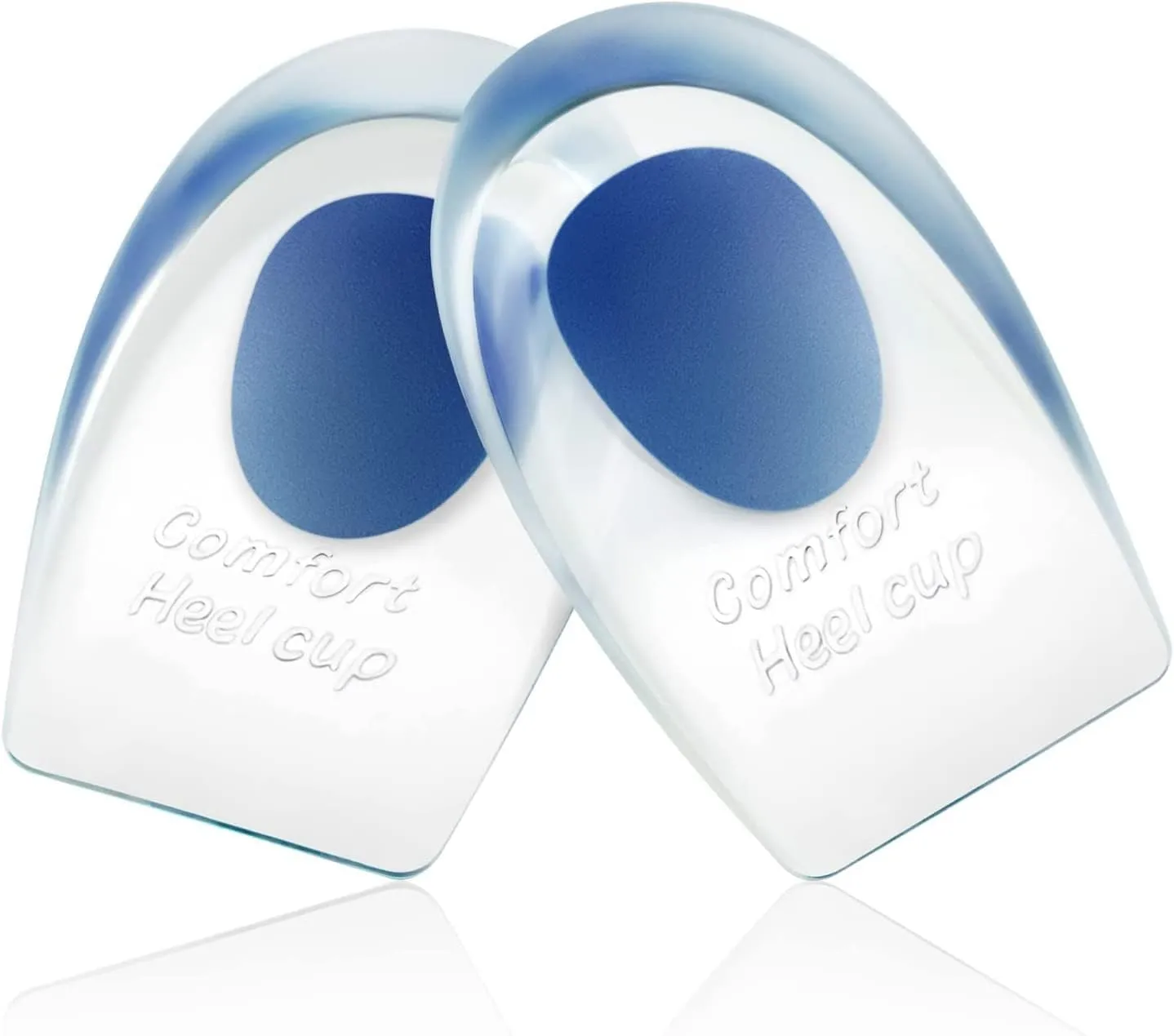 Gel Silicone Heel Cups/Pads, 2 Pack, FSA HSA Eligible, for Achilles Tendonitis, Shoe Wedge Inserts for Plantar Fasciitis, Bone Spur, Foot Pain Relief Support, Comfort Cushion Insoles for Women/Men