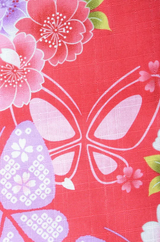 Girls yukata and  obi belt set / GY #01 (3-4)
