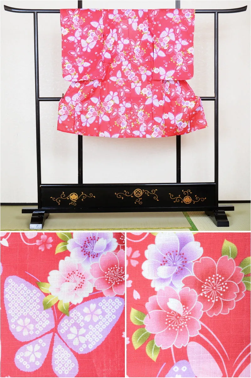 Girls yukata and  obi belt set / GY #01 (3-4)