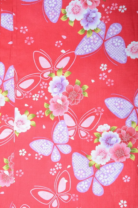Girls yukata and  obi belt set / GY #01 (3-4)