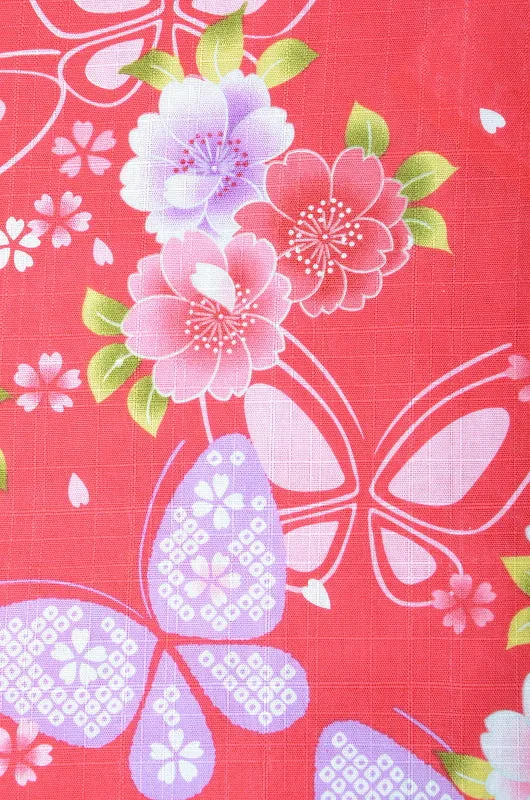 Girls yukata and  obi belt set / GY #01 (7-8)