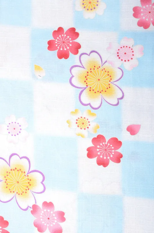 Girls yukata and  obi belt set / GY #02 (5-6)