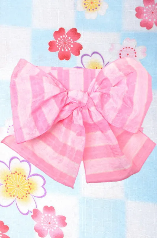 Girls yukata and  obi belt set / GY #02 (5-6)