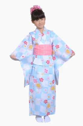 Girls yukata and  obi belt set / GY #02 (5-6)