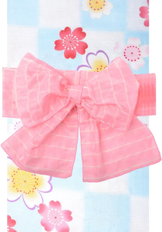 Girls yukata and  obi belt set / GY #02 (5-6)