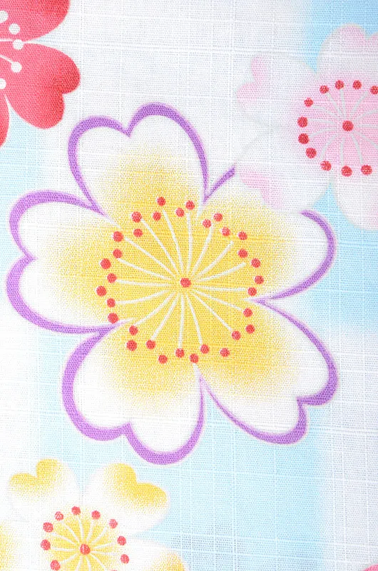 Girls yukata and  obi belt set / GY #02 (5-6)