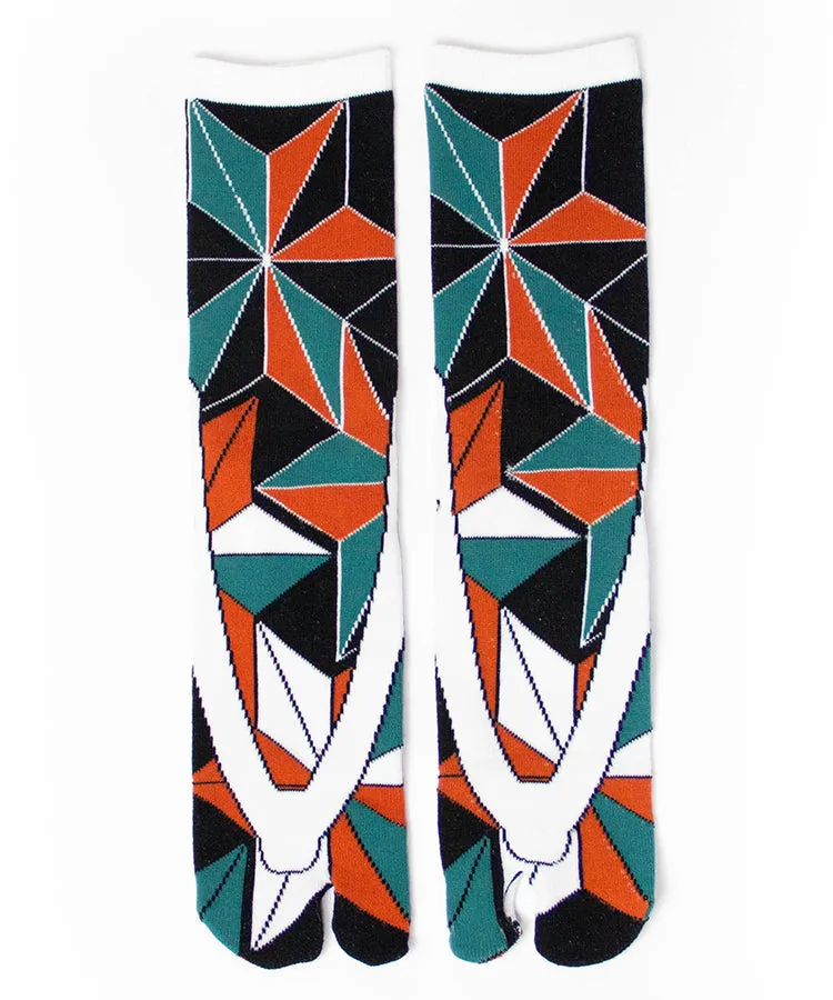 Green Orange Geta Tabi Socks / High Quality Geta Socks