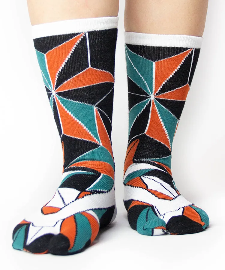 Green Orange Geta Tabi Socks / High Quality Geta Socks
