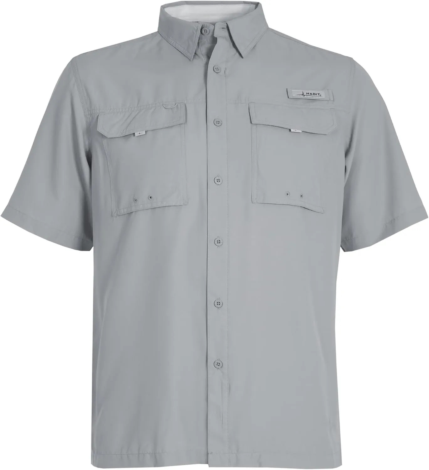 HABIT Men??s Fourche Mountain Short Sleeve River Guide Fishing Shirt - UPF 40  UV Protection