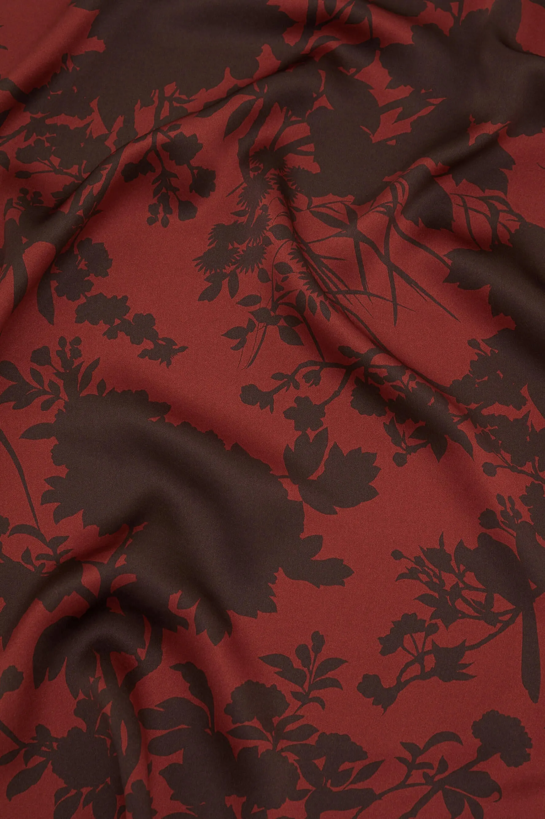 Issa Lalanne Burgundy Floral Slip Dress in Silk Satin