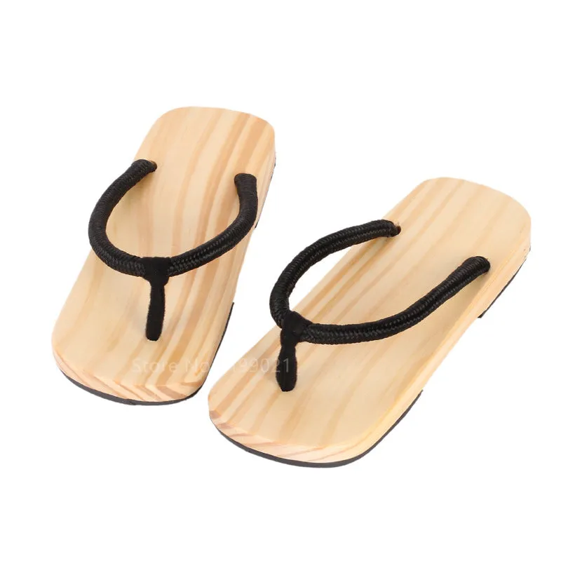 Japanese Slippers Flip Flops Traditional Geta Clogs Home Slippers Beach Outdoor Sandals Wooden