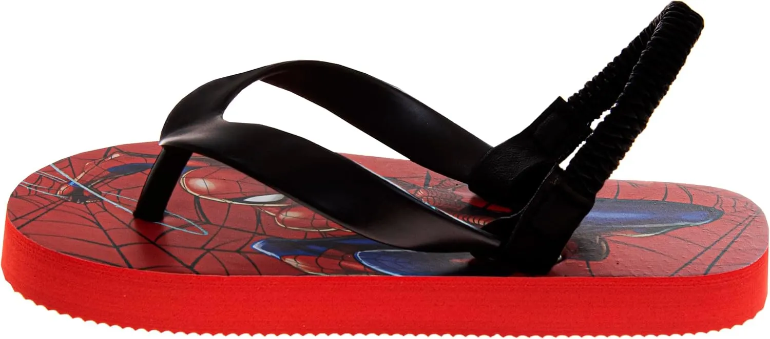 Josmo SpiderMan Sonic the Hedgehog Flip Flop Sandal Water Shoes - Beach Slides SlipOn Quick Dry Thong FlipFlops Sandals for Boys (5-10 Toddlers 11-12 Little Kids)