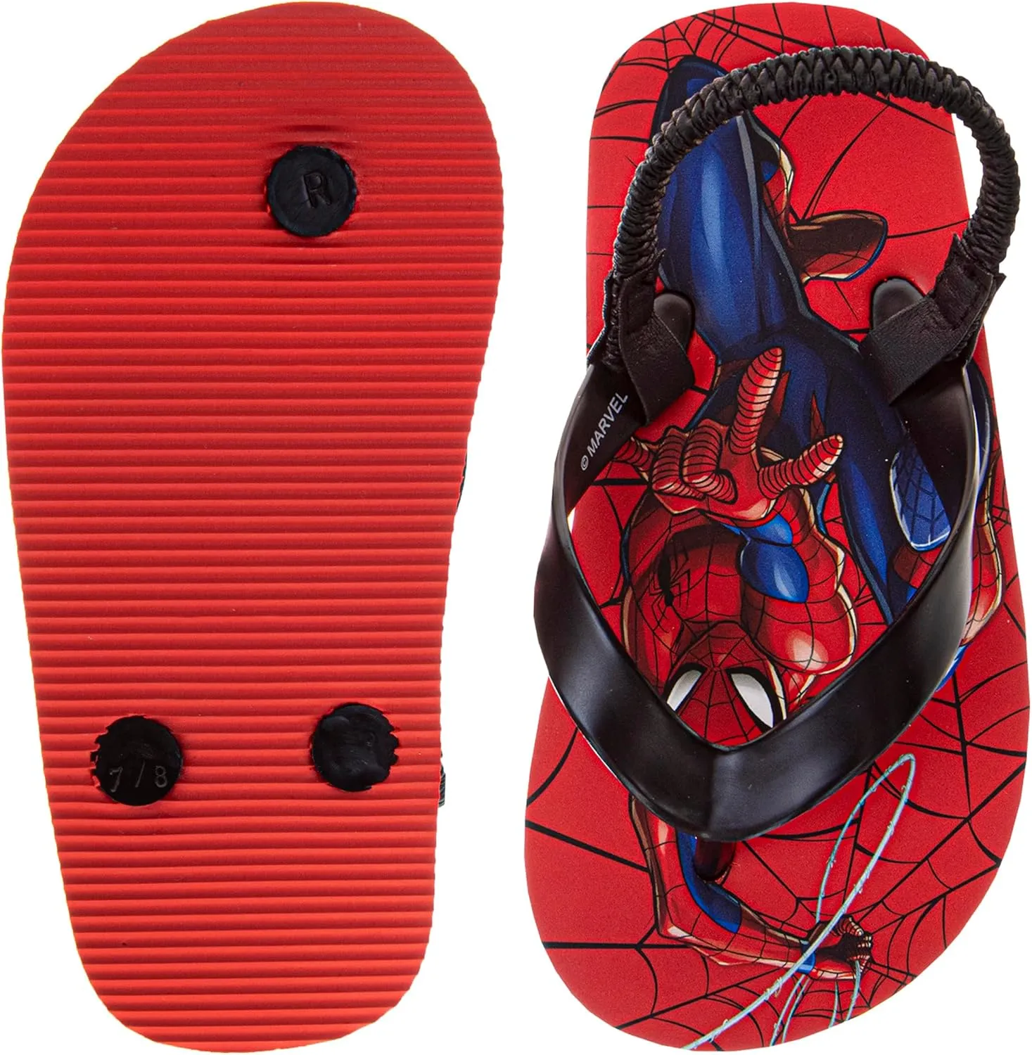 Josmo SpiderMan Sonic the Hedgehog Flip Flop Sandal Water Shoes - Beach Slides SlipOn Quick Dry Thong FlipFlops Sandals for Boys (5-10 Toddlers 11-12 Little Kids)