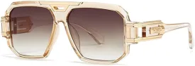 Junsika Retro Oversized Sunglasses for Men Women Fashion Vintage Square Aviator Designer Shades Sunglasses