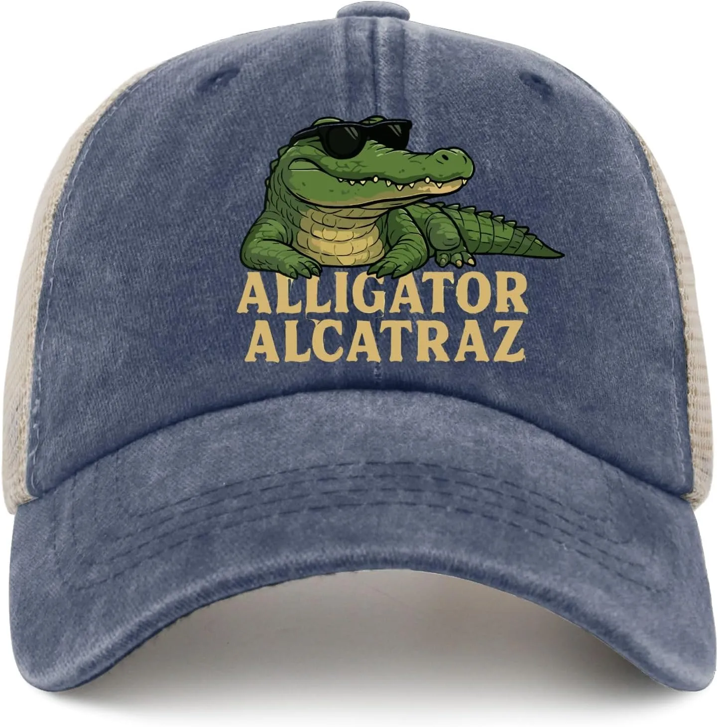 Made in US Florida Everglades Alligator Alcatraz Hat for Men Baseball Caps Trendy Washed Running Hat