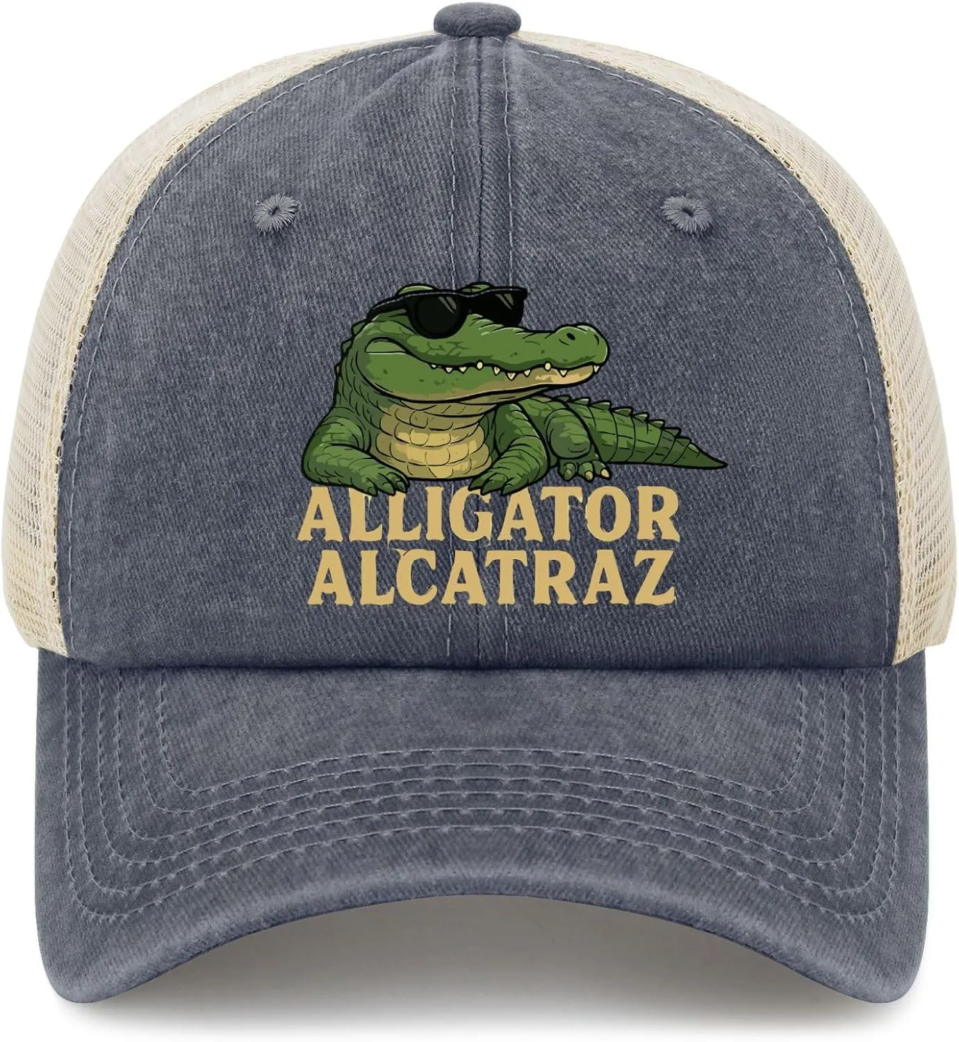 Made in US Florida Everglades Alligator Alcatraz Hat for Men Baseball Caps Trendy Washed Running Hat