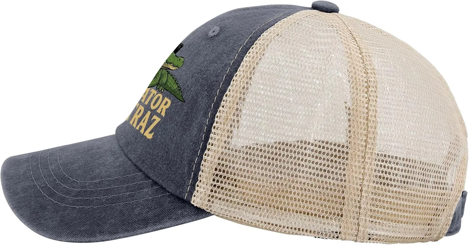 Made in US Florida Everglades Alligator Alcatraz Hat for Men Baseball Caps Trendy Washed Running Hat