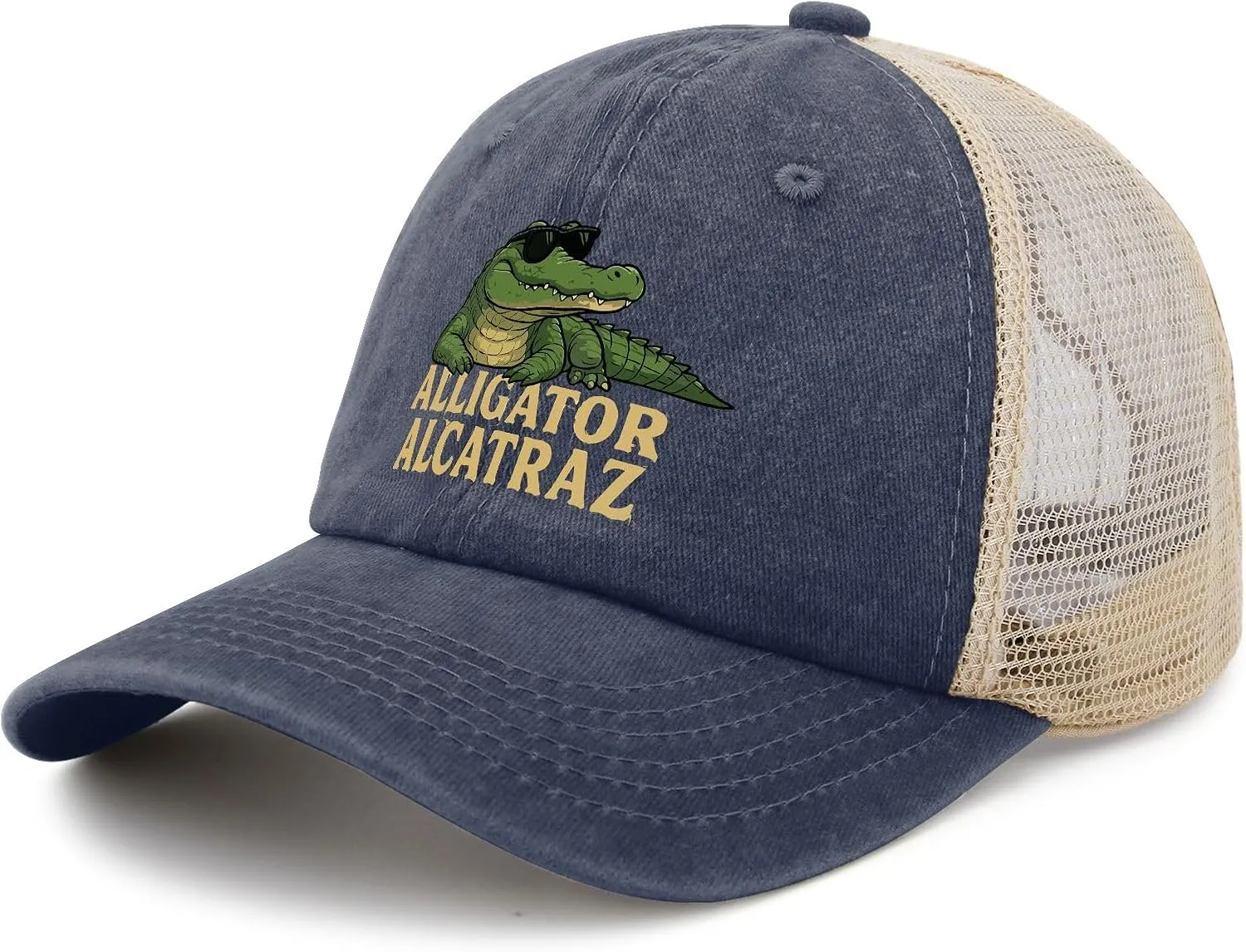 Made in US Florida Everglades Alligator Alcatraz Hat for Men Baseball Caps Trendy Washed Running Hat