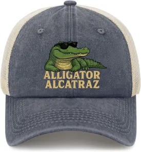 Made in US Florida Everglades Alligator Alcatraz Hat for Men Baseball Caps Trendy Washed Running Hat