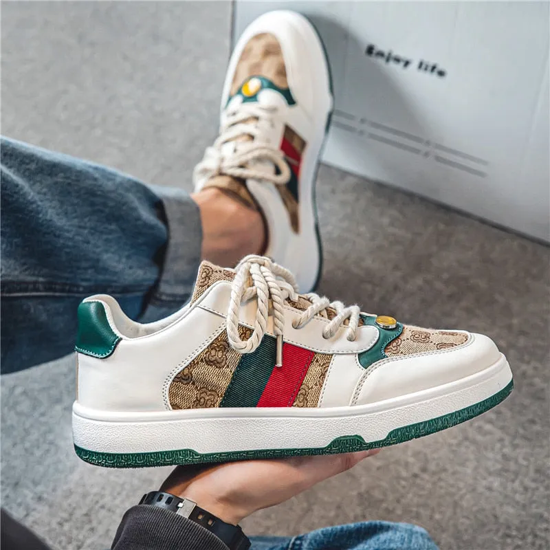 Men Casual Fashion Sneakers Flat Thick Sole