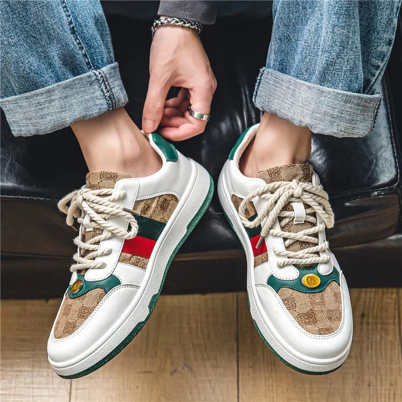 Men Casual Fashion Sneakers Flat Thick Sole