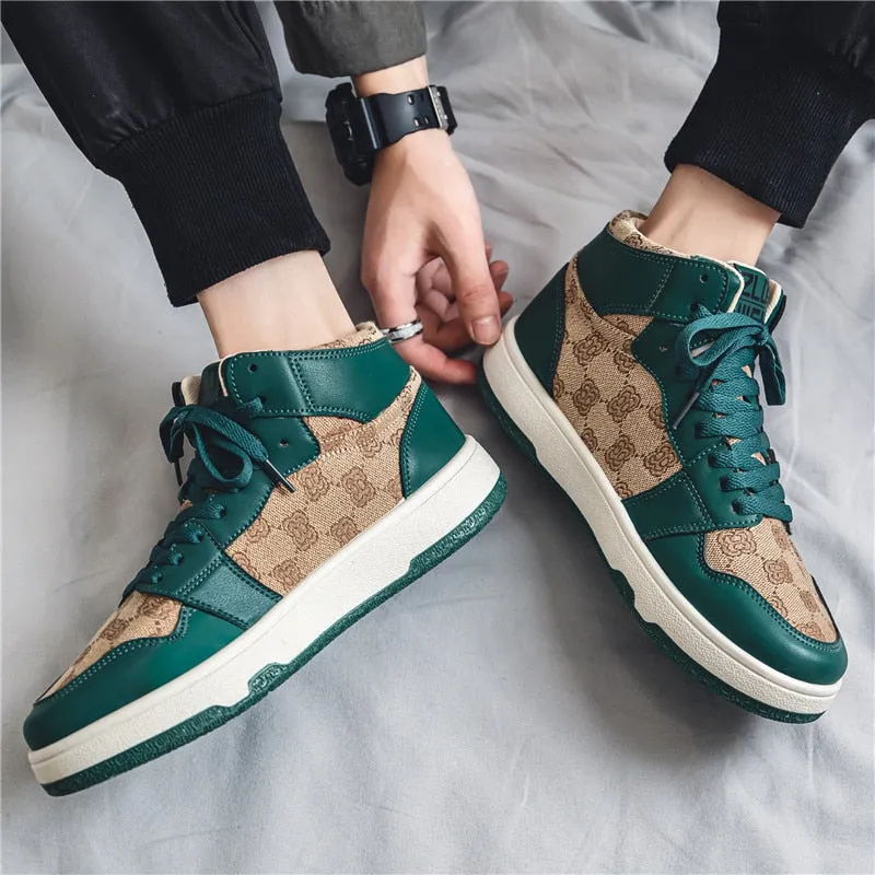 Men Casual Fashion Sneakers Flat Thick Sole