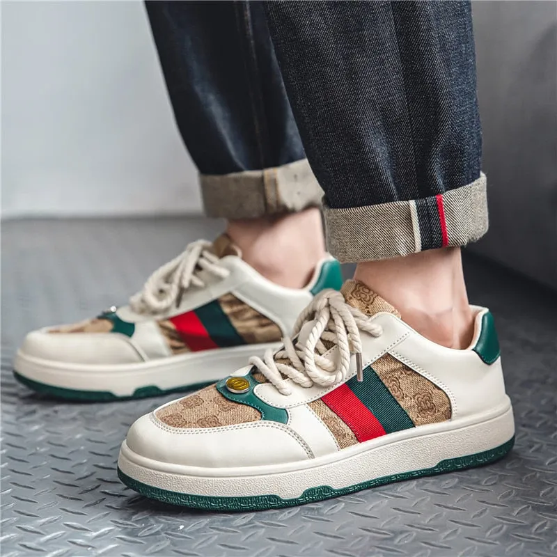 Men Casual Fashion Sneakers Flat Thick Sole