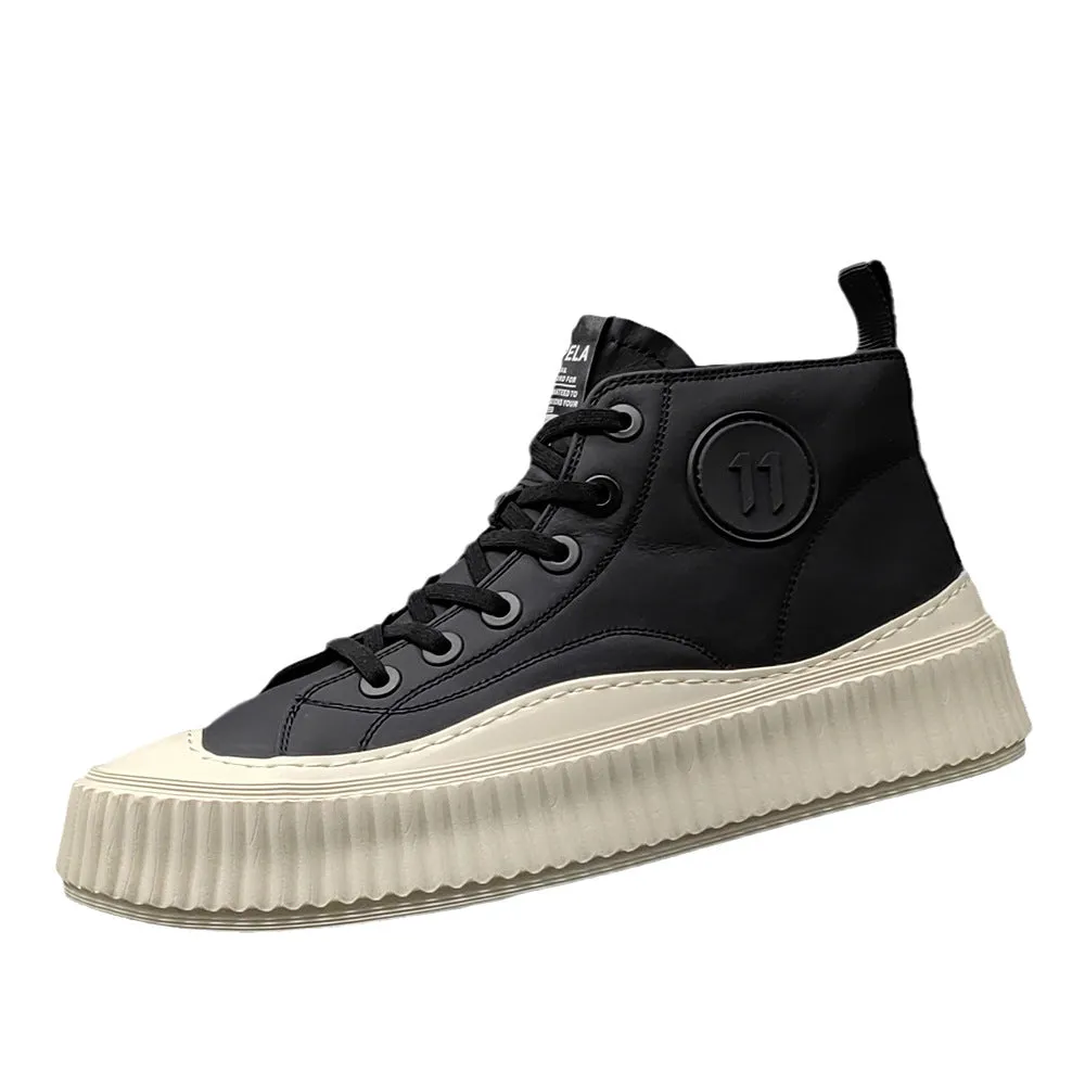Men Fashion Leather Thick Sole Sneakers