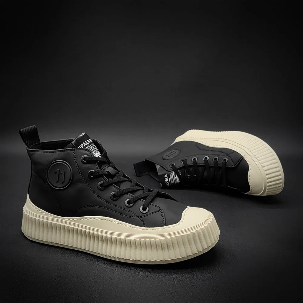 Men Fashion Leather Thick Sole Sneakers