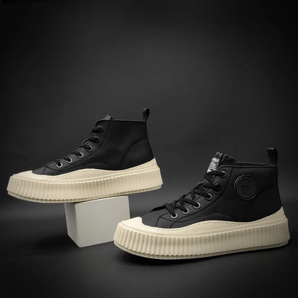Men Fashion Leather Thick Sole Sneakers