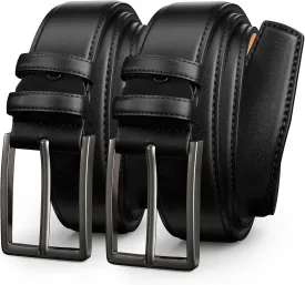 Mens Dress Belt,Mens Leather Belts for Jeans, Belt 1.38" Width