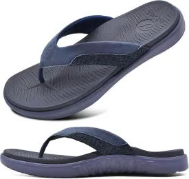 ONCAI Mens Flip Flop Open Toe Athletic Straps Orthotic Summer Plantar Fasciitis Sport Sandals with Soft Cushion Arch Support Size 7.5-15