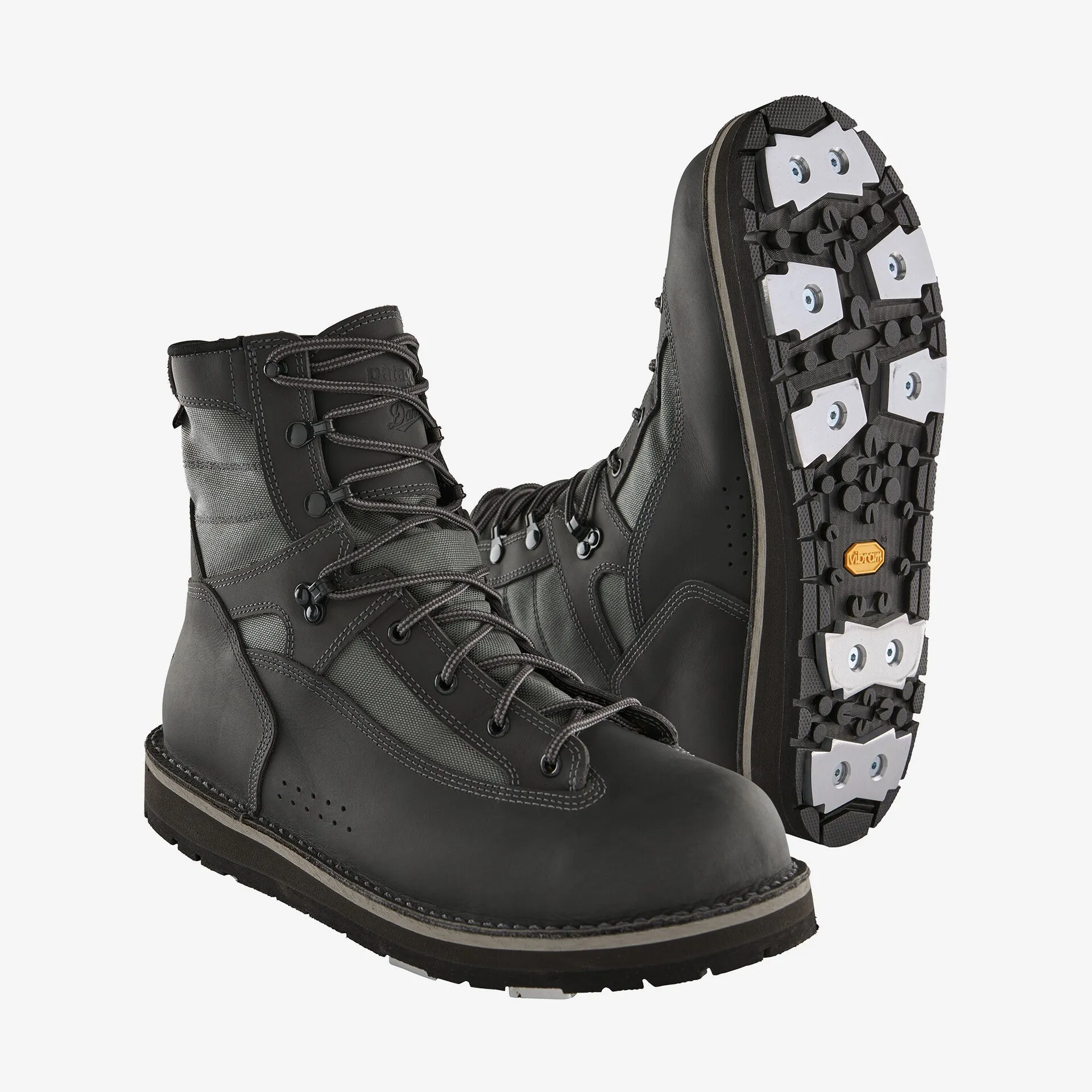 Patagonia Foot Tractor Wading Boots Aluminum Bar Built By Danner Forge Grey