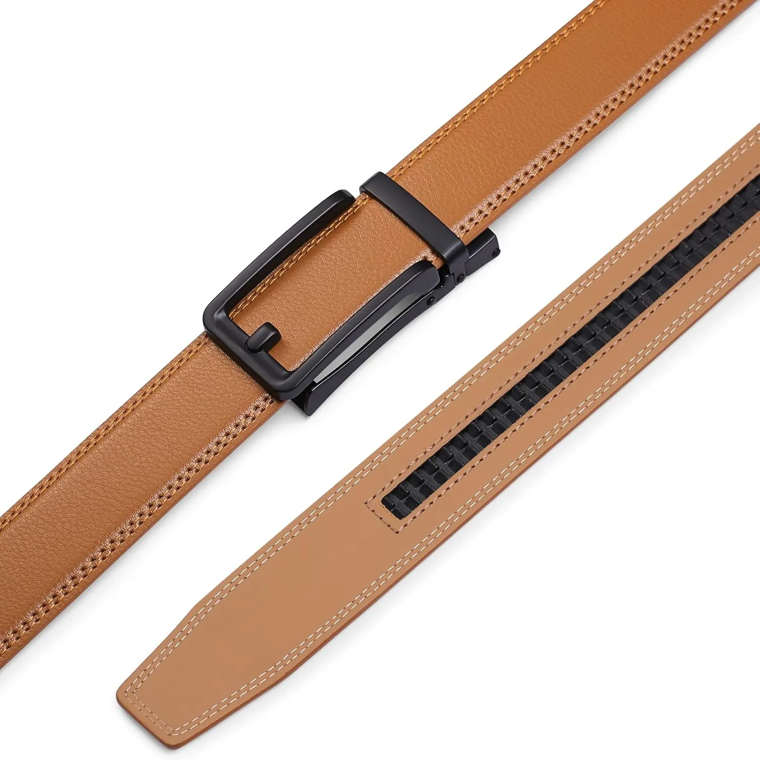 SENDEFN Men's Leather Dress Casual Belt 1 3/8" Automatic Adjustable Click Buckle Belts with Gift Box