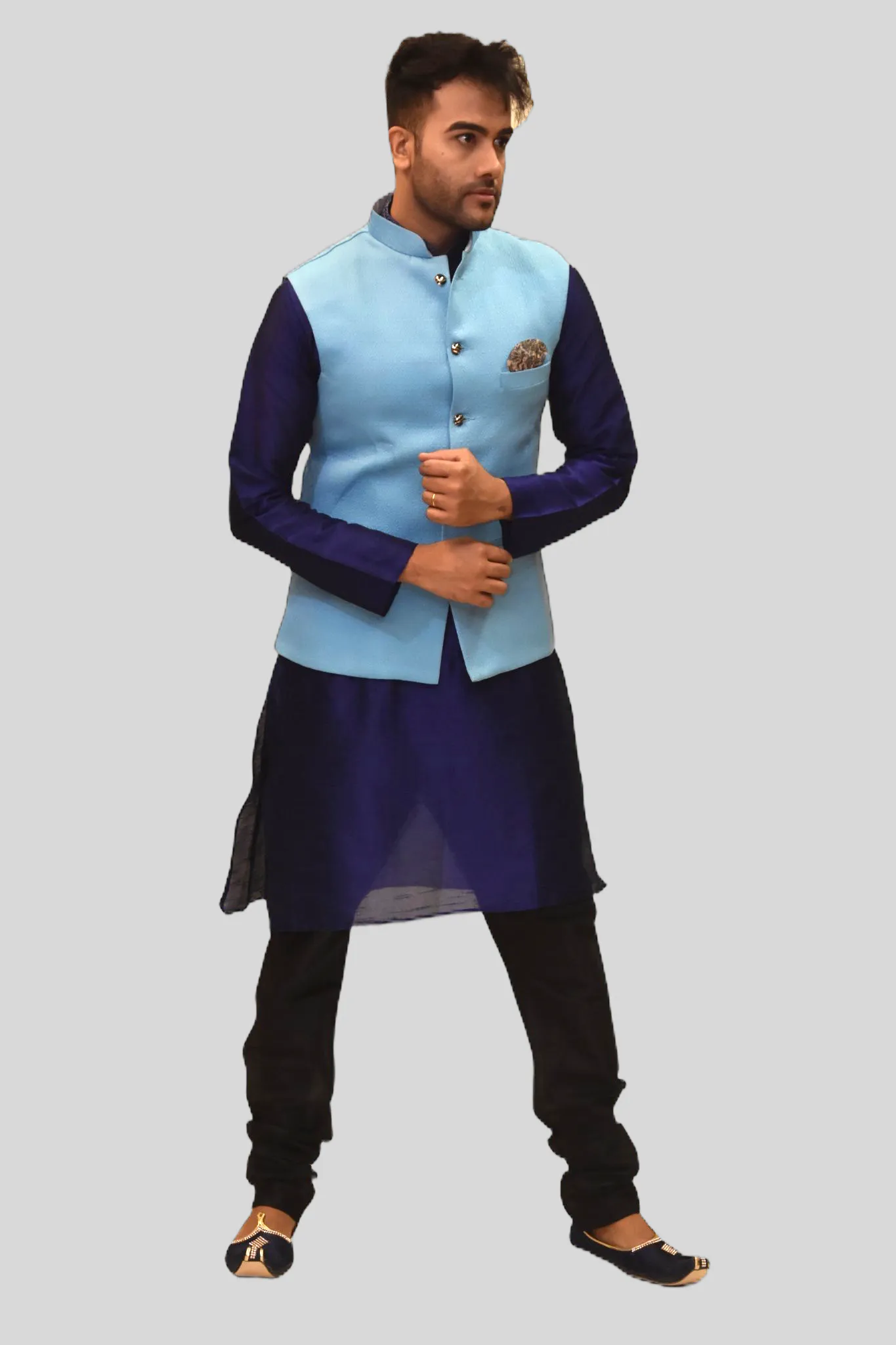 Silk Baby Blue Modi Vest