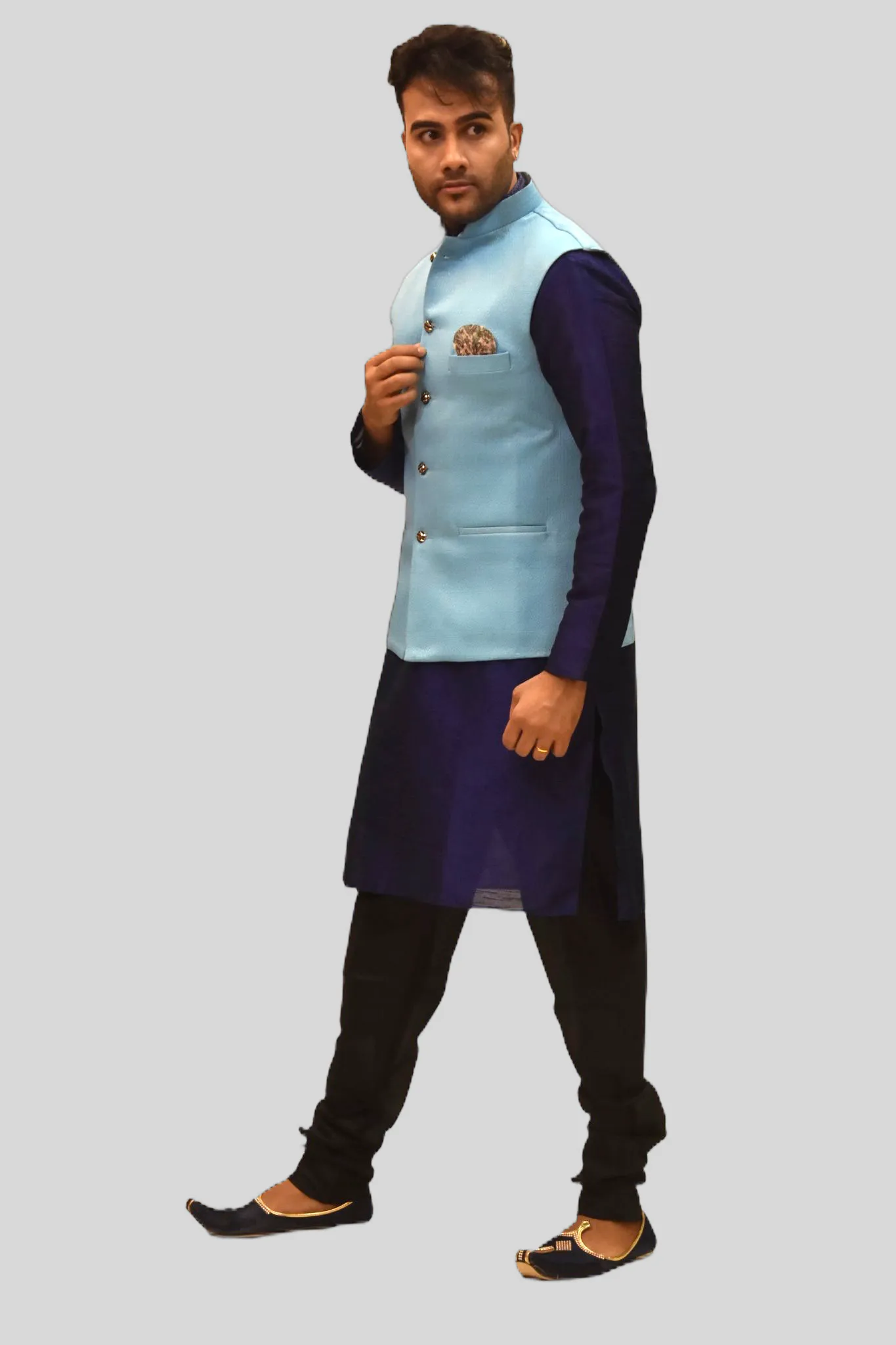Silk Baby Blue Modi Vest