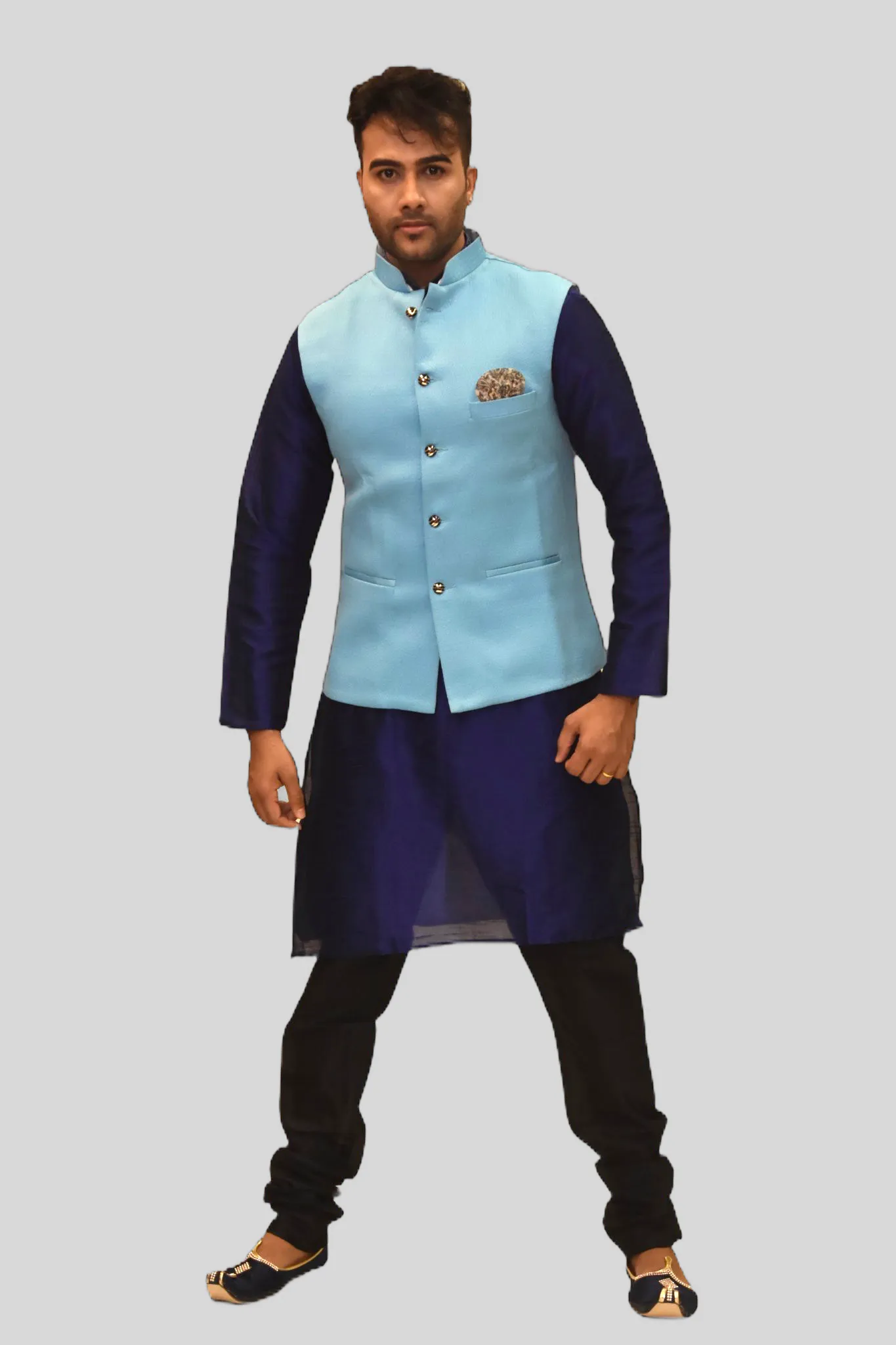 Silk Baby Blue Modi Vest