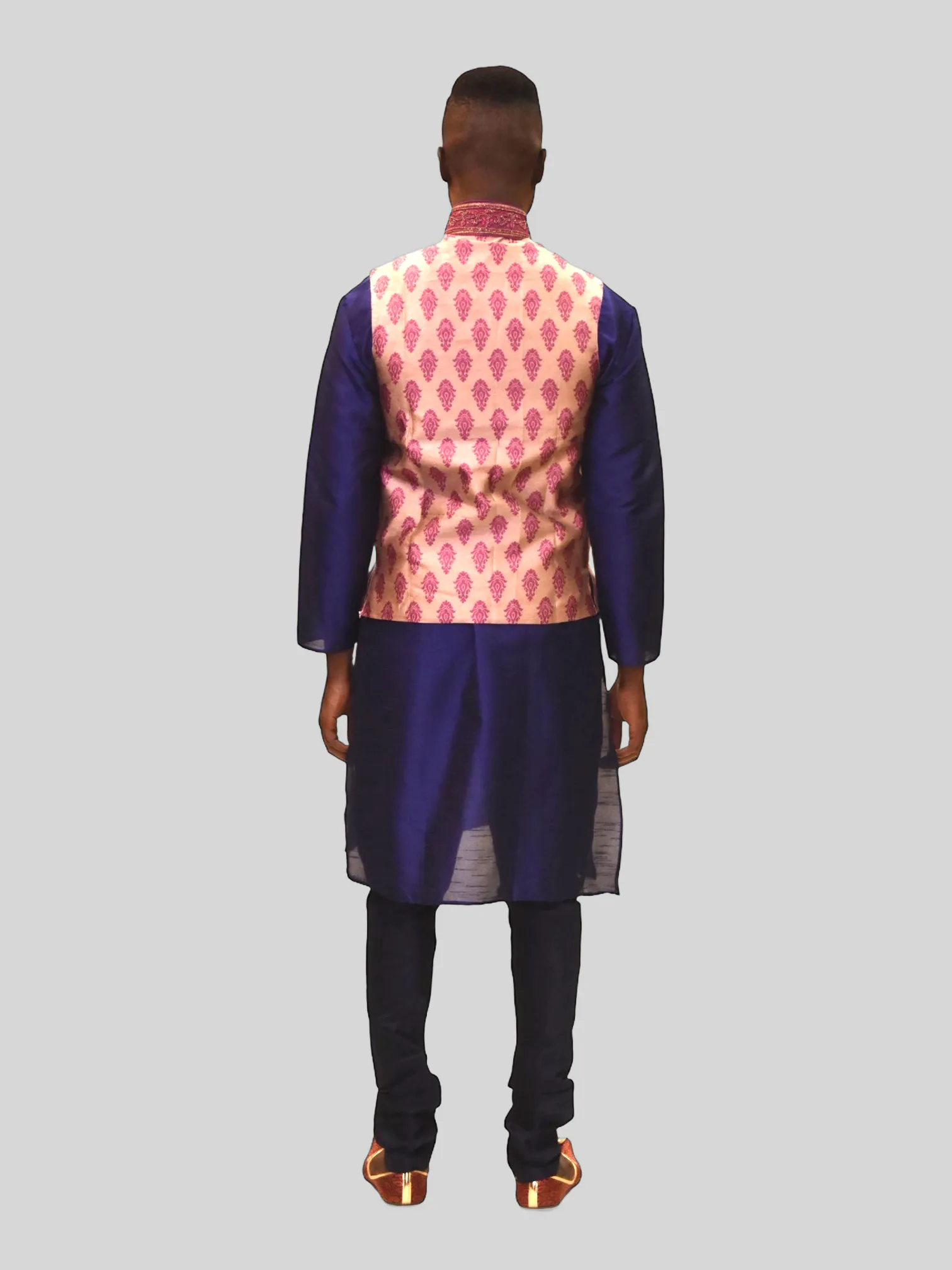 Silk Lemonade Pink With Fuchsia Pink Leaves Modi Vest