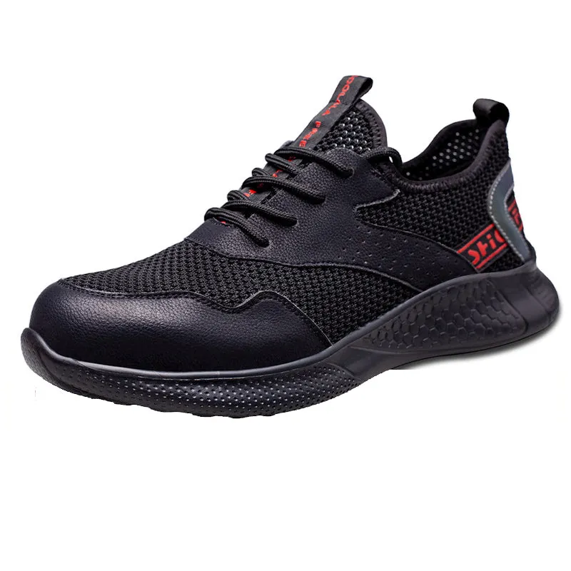 Steel Toe Shoes for Men Lightweight Safety Work Sneakers Slip Resistant Comfortable Air Cushion Safety Walking Tennis Shoes