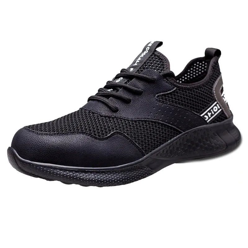 Steel Toe Shoes for Men Lightweight Safety Work Sneakers Slip Resistant Comfortable Air Cushion Safety Walking Tennis Shoes